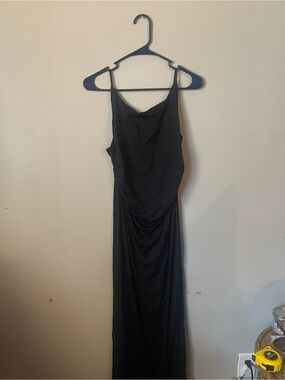 Zara Black Satin Slip Maxi Dress
